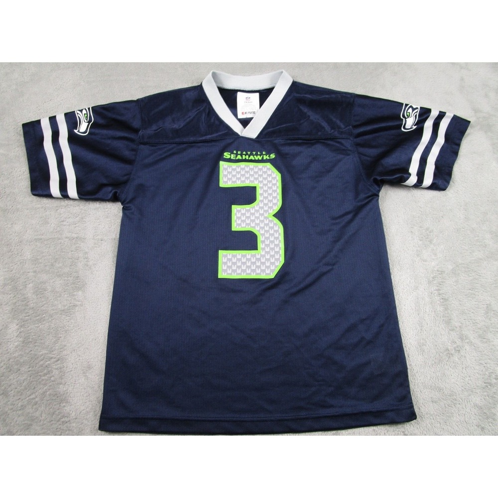 Seattle Seahawks Jersey Youth Large‎ Blue Russell Wilson Football Nfl